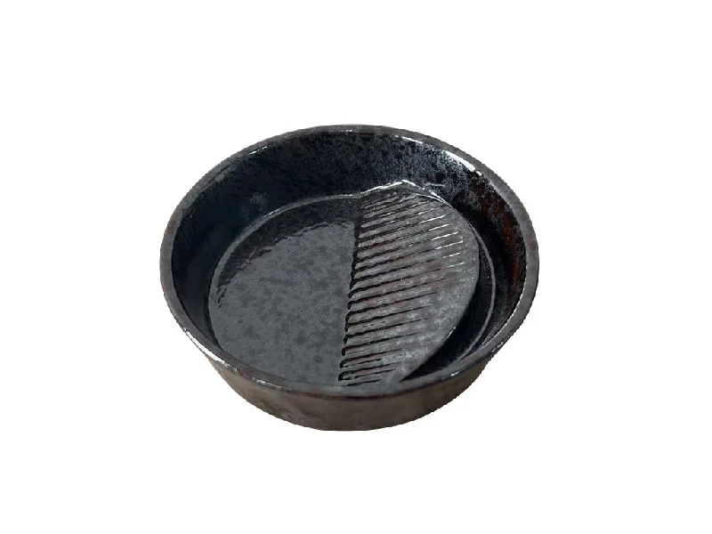Yuzu Tenmoku Sashimi Soy Sauce Large Plate 9cm x 2.6cm