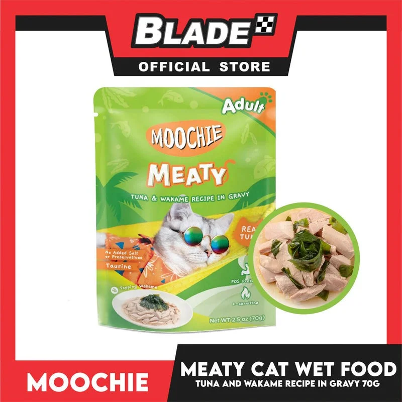 MOOCHIE REAL TUNA & WAKAME RECIPE IN GRAVY 70GR POUCH